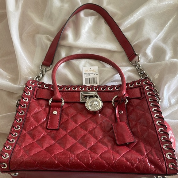Michael Kors Hamilton Hippie Grommet Red bag - Picture 3 of 8